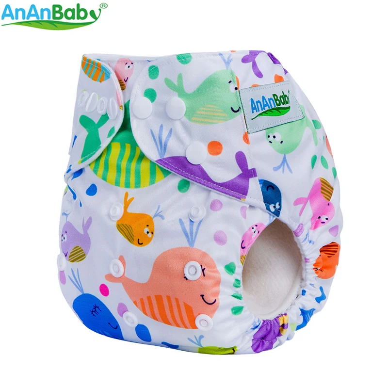 Ananbaby замшевый тканевый подгузник с карманами многоразовые подгузники один