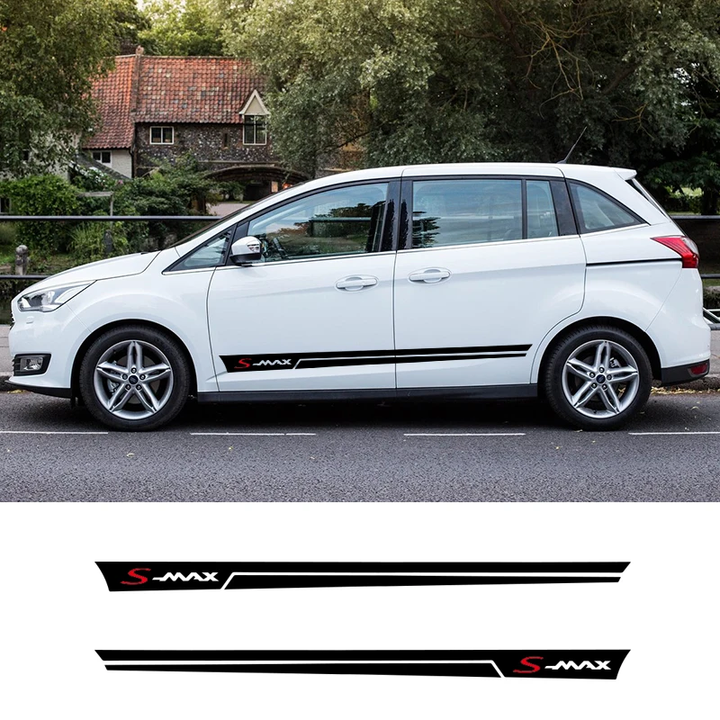 Из 2 предметов автомобиля боковой полосы по бокам юбки Графика винил Стикеры