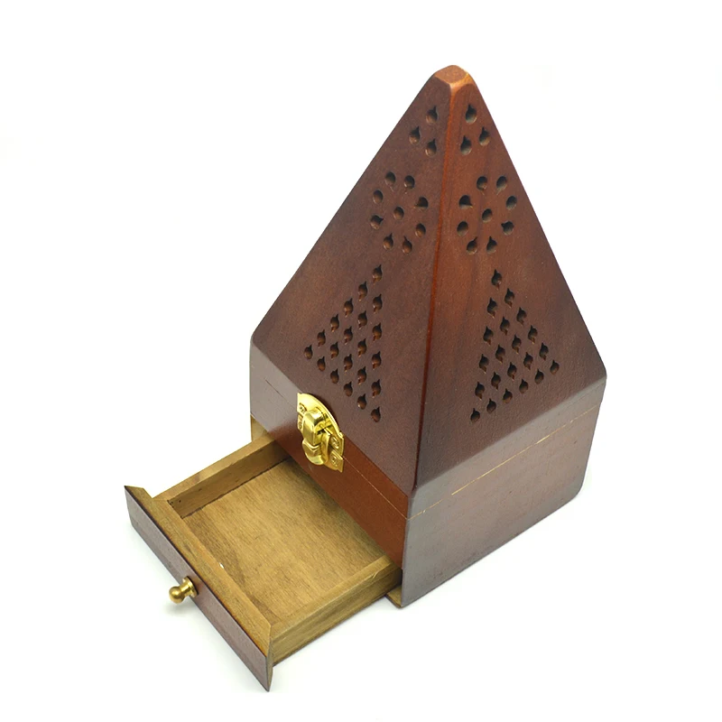 10pcs/lot Latest Hot Sale Upgrade 20cm Tower Wooden Smoked Incense Burner with Ignition System | Дом и сад