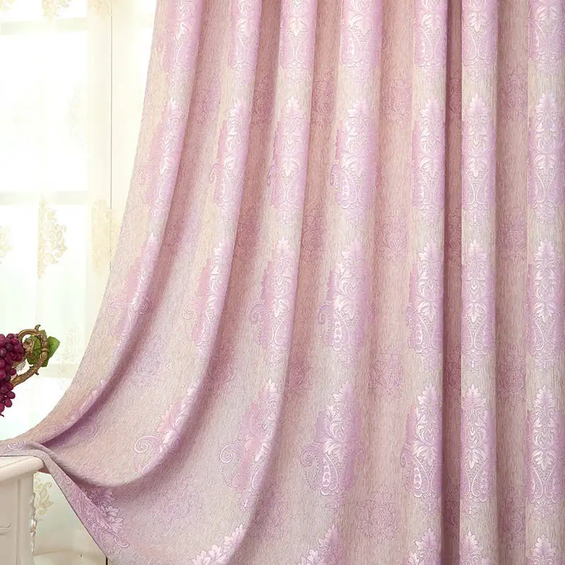 purple curtain Роскошные европейские вышитые оконные шторы для гостиной спальни жаккардовые затемняющие шторы ткань занавески толстые - Цвет: purple curtain