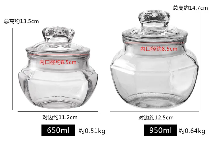 Прозрачная стеклянная бутылка для хранения кухня kimchi замачивания банка контейнер для еды чай зерна мед герметичный Органайзер бак mx2271533