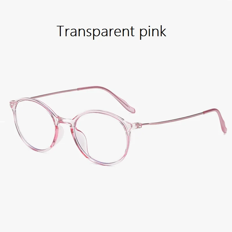 Transparent pink Ширина-139 TR90 анти-синий луч очки для мужчин и женщин игры офисные компьютерные очки колледж сплав Брендовые очки оправы очки мужские - Цвет оправы: Transparent pink