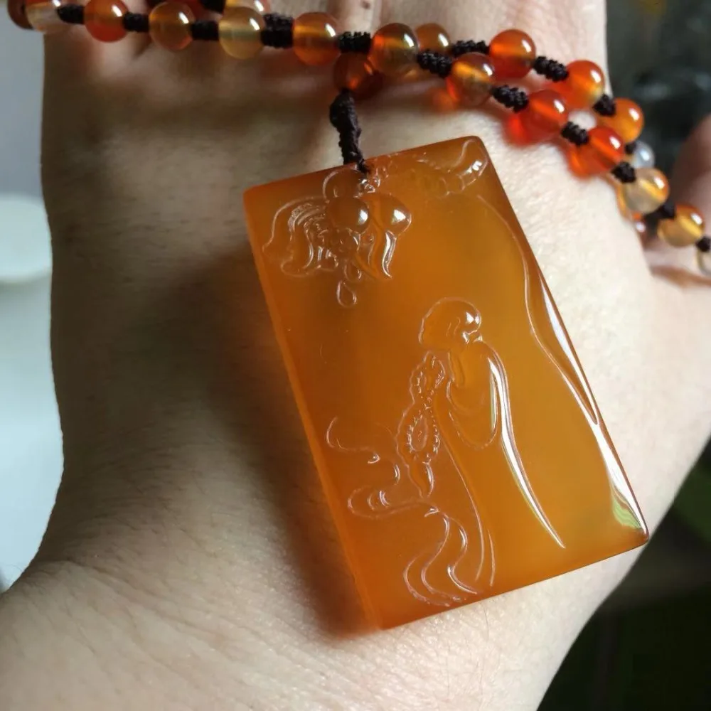 natural yellow agate stone beads neckalce pendant gem necklace for man woman gift wholesale ! | Украшения и аксессуары