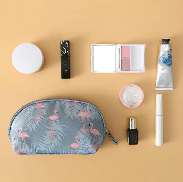 Женская дорожная косметичка на молнии Leaf Flamingo модная органайзер для туалетных