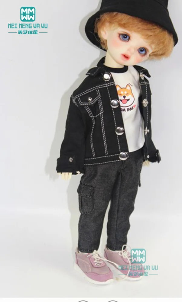 Кукла Одежда Подходит 27 см 30 1/6 BJD кукла серый Модный джинсовый жилет футболка