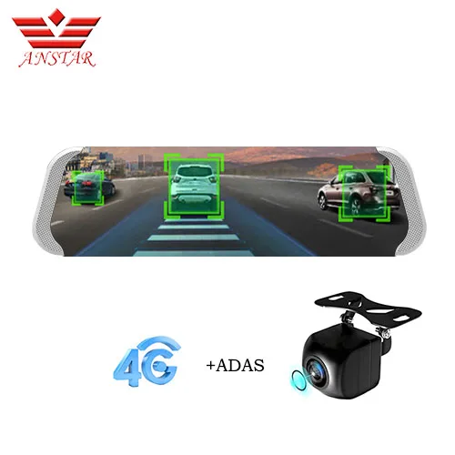 786-4G-ADAS ANSTAR 4G Android автомобильный видеорегистратор HD 1080P Зеркало рекордер Dash Cam ADAS камера заднего вида 10''GPS dvr зеркало видео регистратор двойной объектив - Название цвета: 786-4G-ADAS