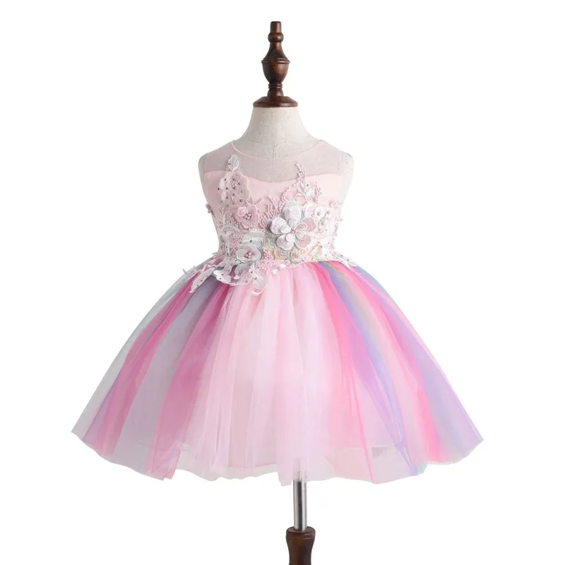 New Brand Floral Embroidery Girl Dress For Infant Kids Baby Party Wear Dresses Tutu Birthday Outfits Children Clothing | Детская одежда
