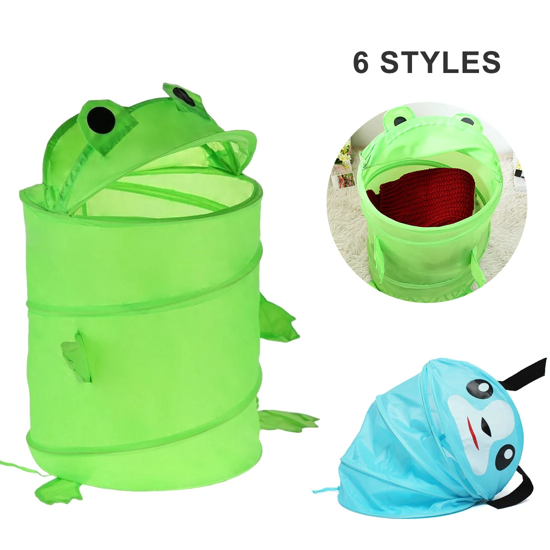 6 Styles Cute Laundry Basket dirty clothes hamper Folding Cylinder Storage Bucket big capacity waterproof Toy Box Organizer | Дом и сад