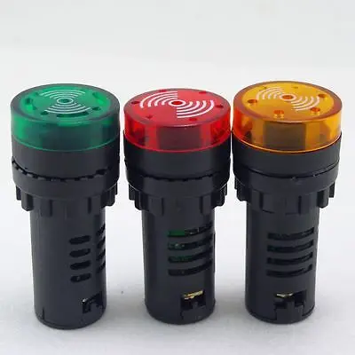 Красный светодиодный индикатор с зуммером диаметром 12 в пост. Тока 24 36 220 перем. 22