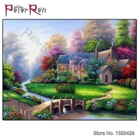 small houses in the hills full diamond embroidery landscape diy diamond painting cross stitch mosaic full drill home wall decor