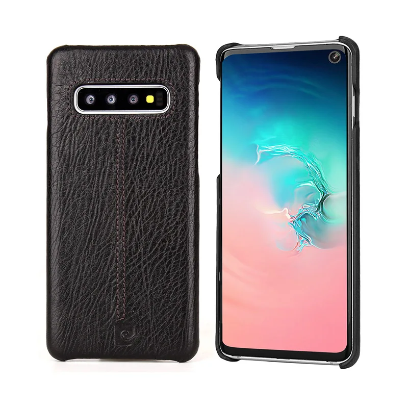 Чехол Pierre Cardin для samsung Galaxy S10/S10 Plus, чехол на заднюю панель, Винтажный чехол из натуральной кожи для samsung S10/Plus - Цвет: black