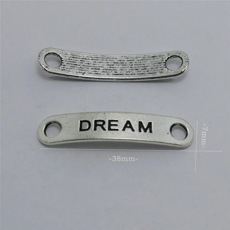 20 шт./лот античные бронзовые/Серебристые гравированные брелоки из сплава мечты