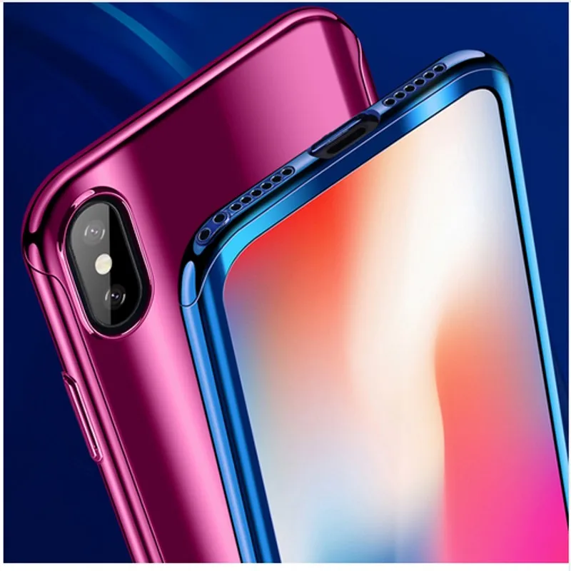360 c зеркальным покрытием полноразмерный гибридный жесткий чехол для iPhone X 8 7 6 S Plus