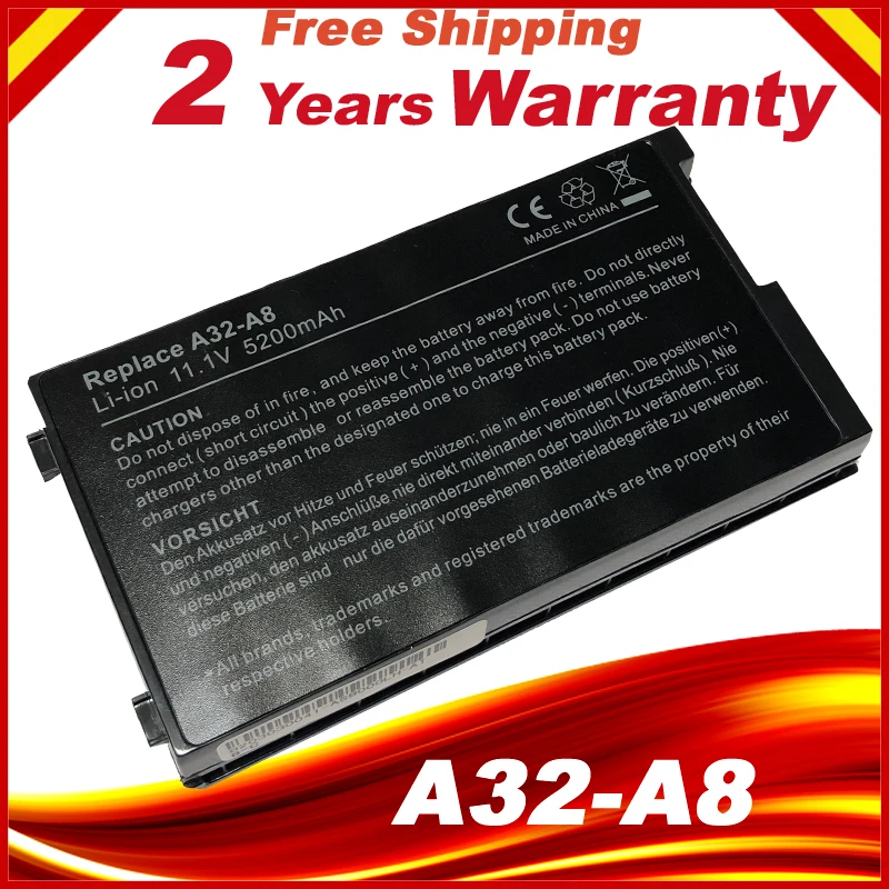 HSW 6 ячеек Аккумулятор для ноутбука Asus A32-A8 A8TL751 B991205 70-NF51B1000 A72DY A72JT A72JU A8 A8000 A8000F A8000J