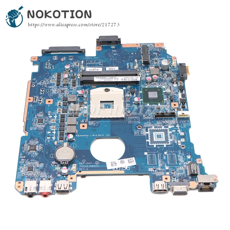 NOKOTION для SONY VPCEH PCG-71912L VPCEH14FM материнская плата ноутбука A1827699A DA0HK1MB6E0 RE V.E HM65 MBX-247 |