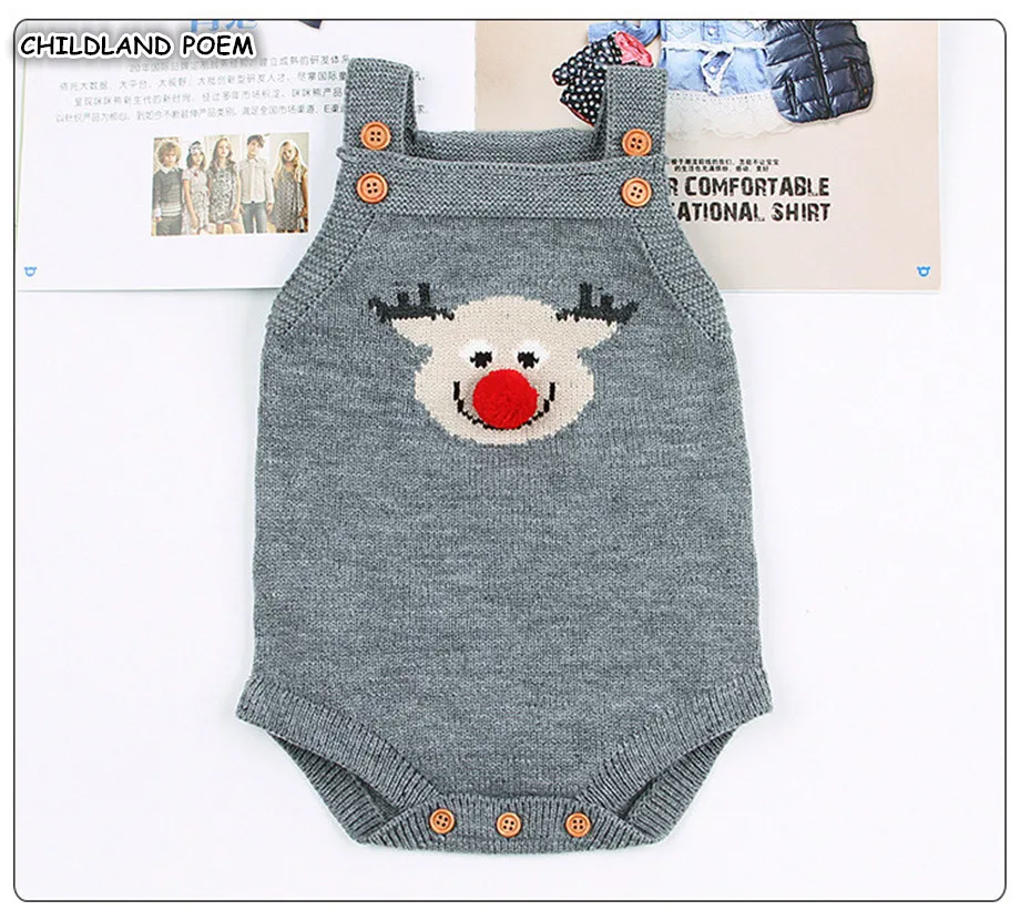 

Baby Knitted Romper Autumn Knitting Baby Clothes Christmas Deer Winter Infant Baby Boys Romper Toddler Girls Jumpsuit Overalls