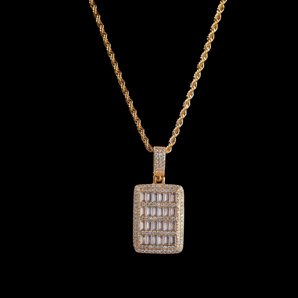 Uwin квадратная Военная карта кулон AAA кубический циркон Bling Iced Out золотой цвет мужская хип хоп ювелирные изделия для подарка