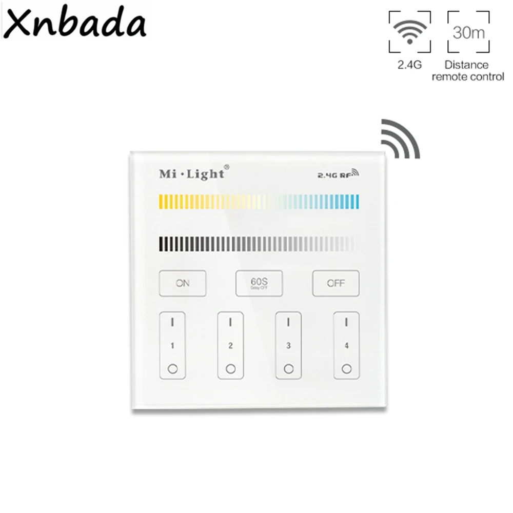 Milight MiBoxer 2 4G T2 4 зоны CCT настроить Smart Led сенсорный Панель пульт дистанционного