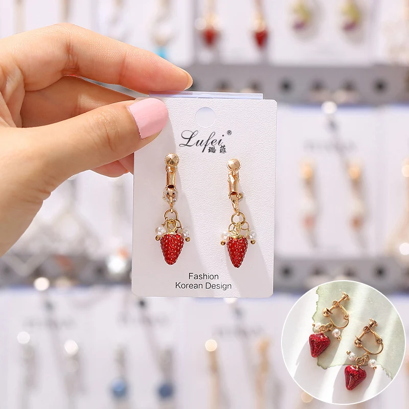 W19 GRACE JUN,, женские серьги на клипсах с жемчугом из горного хрусталя, модные стильные серьги для вечеринки, выпускного, без пирсинга - Окраска металла: W19