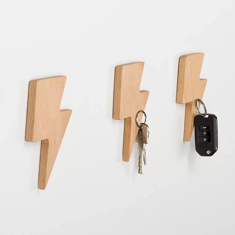 Деревянный магнитный держатель для ключей DIY Lightning Decortion гостиная спальня