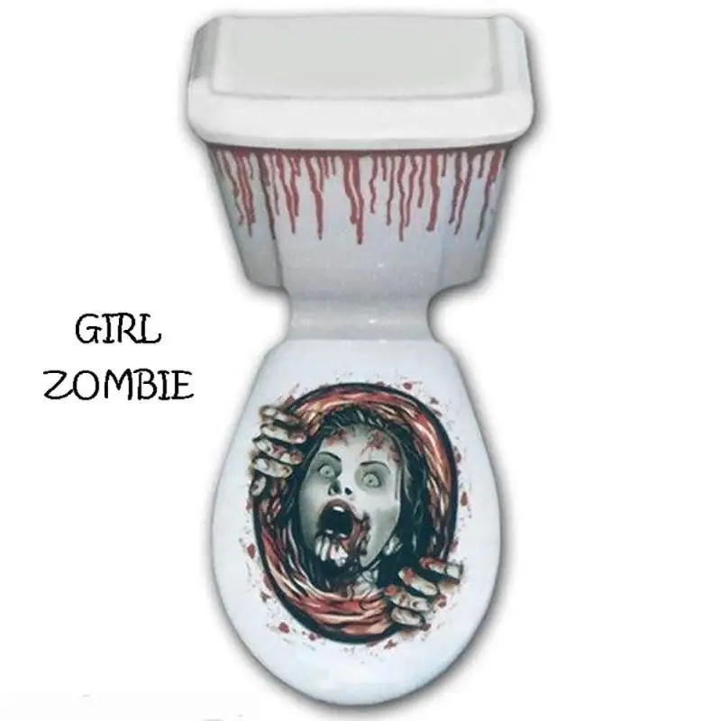 Halloween Toilet Stickers Creative 3D Zombie Clown Skull Rats Spider Removable Wall Sticker Bathroom Home Decoration S3 | Дом и сад