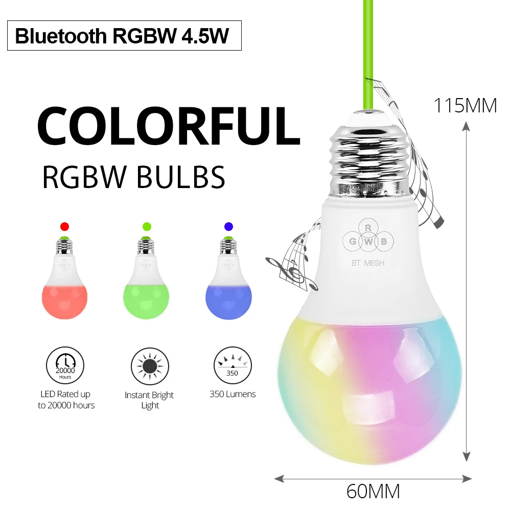 E27 умная WIFI Bluetooth Светодиодная лампа 4 5 Вт 6 RGBW CCT Led свет умное освещение Голосовое