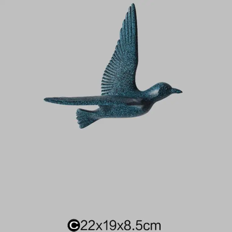 3d с птицами из смолы креативные настенные фрески скульптуры простые Трехмерные настенные наклейки для спальни ТВ фон украшения на стену - Цвет: c blue
