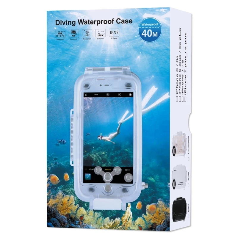 HAWEEL для iPhone 8 Plus/7 плюс 40 м/130ft Водонепроницаемый Дайвинг Корпус фото принимать