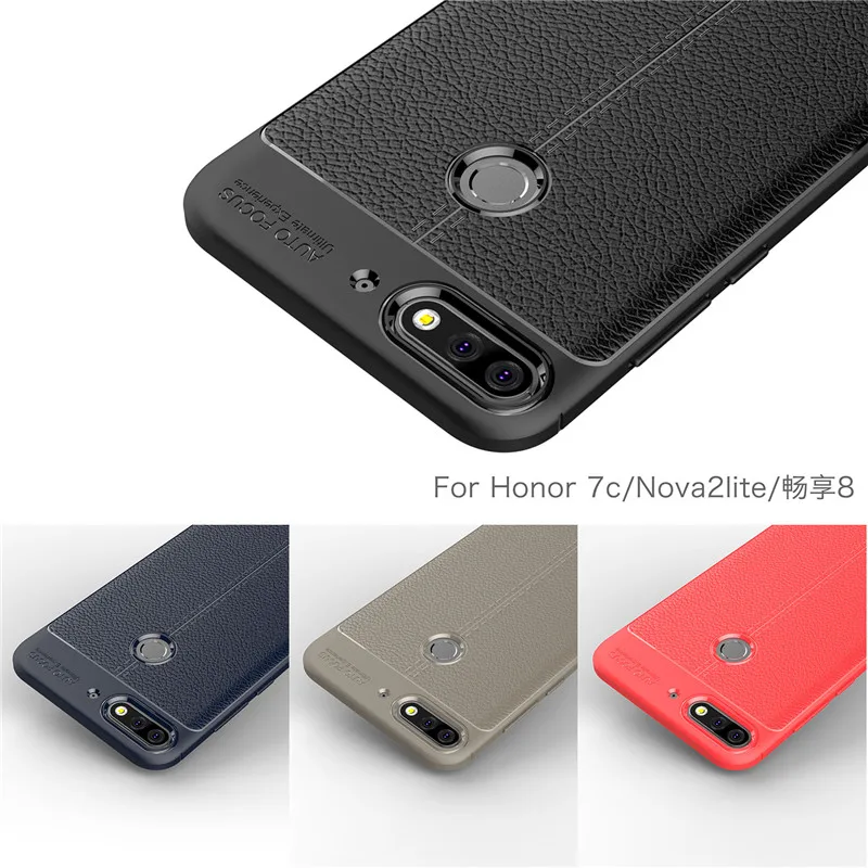Для huawei Honor 7C/наслаждаться 8 чехол Роскошные ТПУ Силиконовые имитация кожаный для