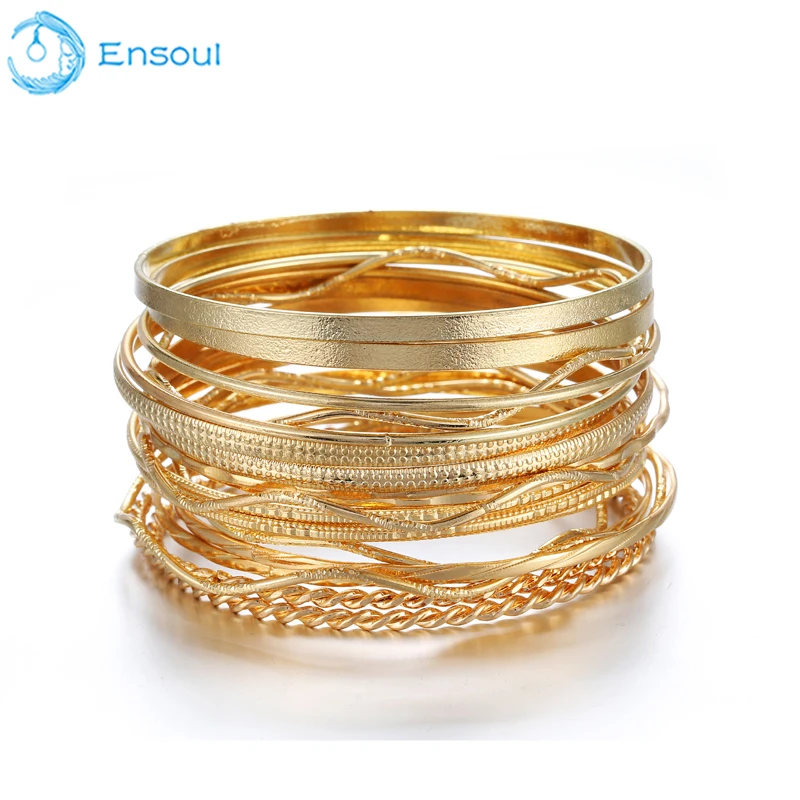 ENSOUL новые модные очаровательные браслеты и для женщин Ретро золотые серебряные