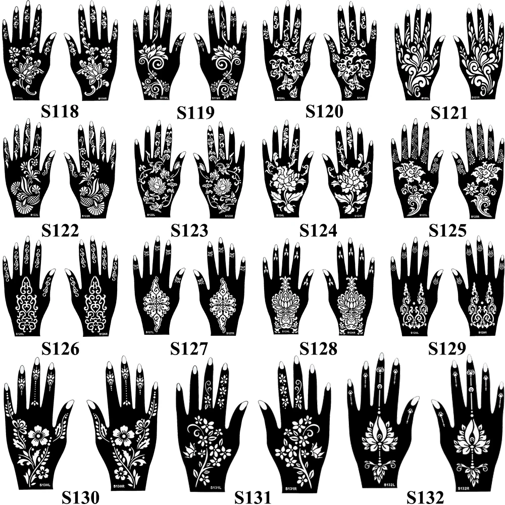 1 пара временные татуировки из искусственной черной хны | Красота и здоровье