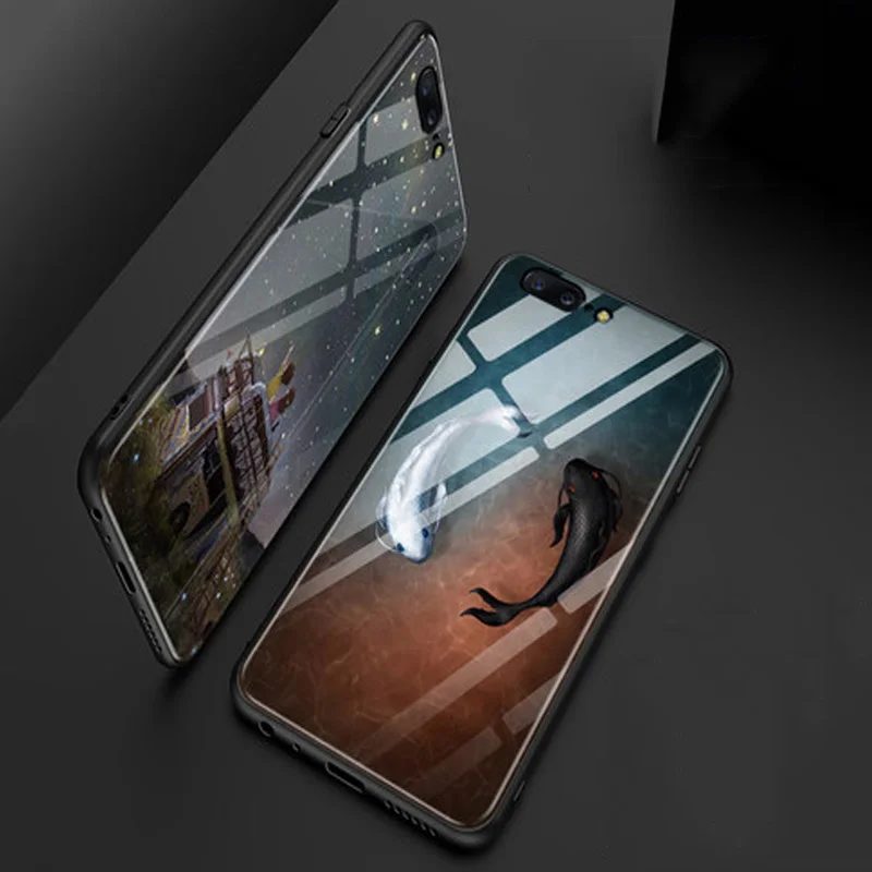 Чехол для Oneplus 5 закаленное стекло + задняя крышка с мягкими краями дюйма Oneplus5 A5000