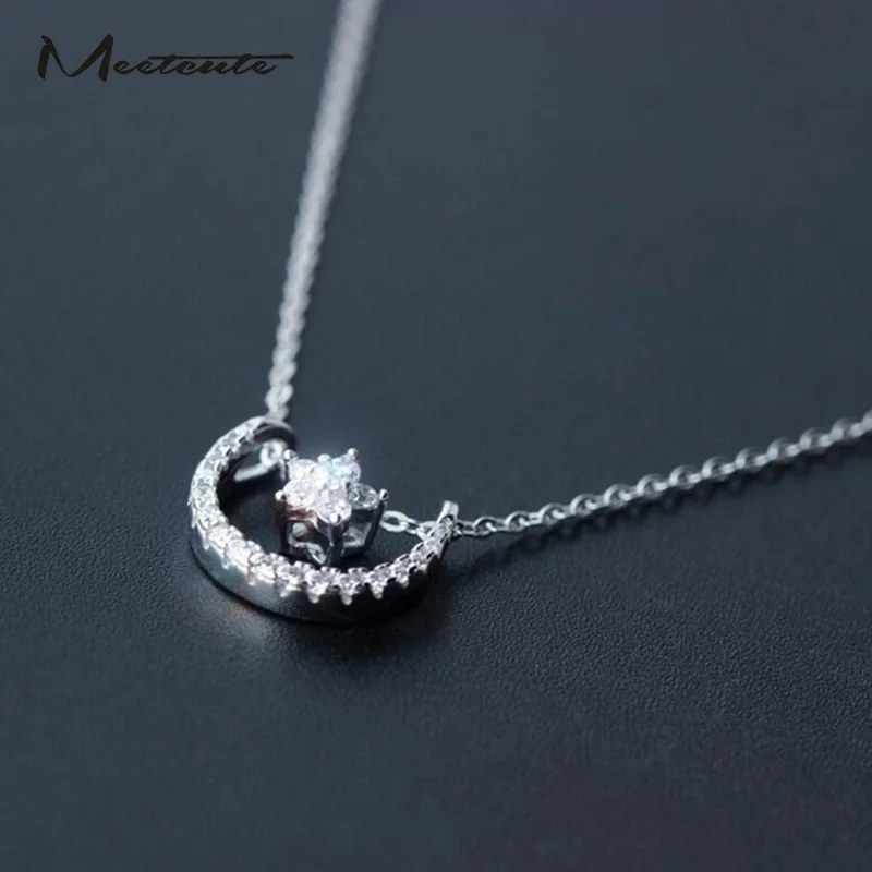 Meetcute корейский 925 серебряный воротник ожерелья для женщин ювелирные изделия