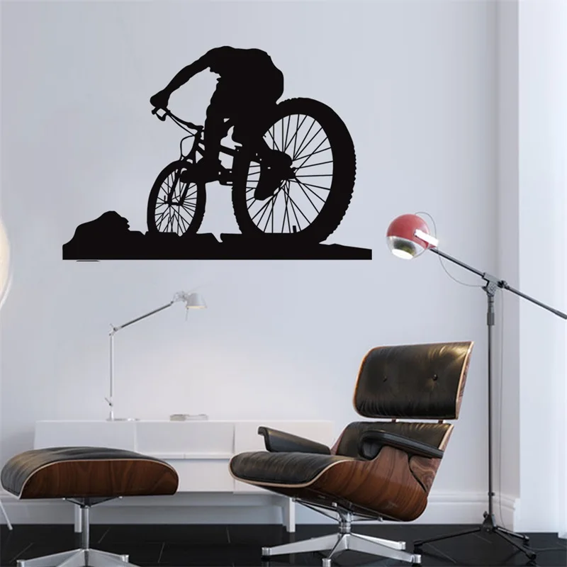 Черный мотоцикл обои домашний Декор Аксессуары стикеры виниловые самоклеющиеся Мотоцикл Наклейка на стену для мальчика комнаты классический