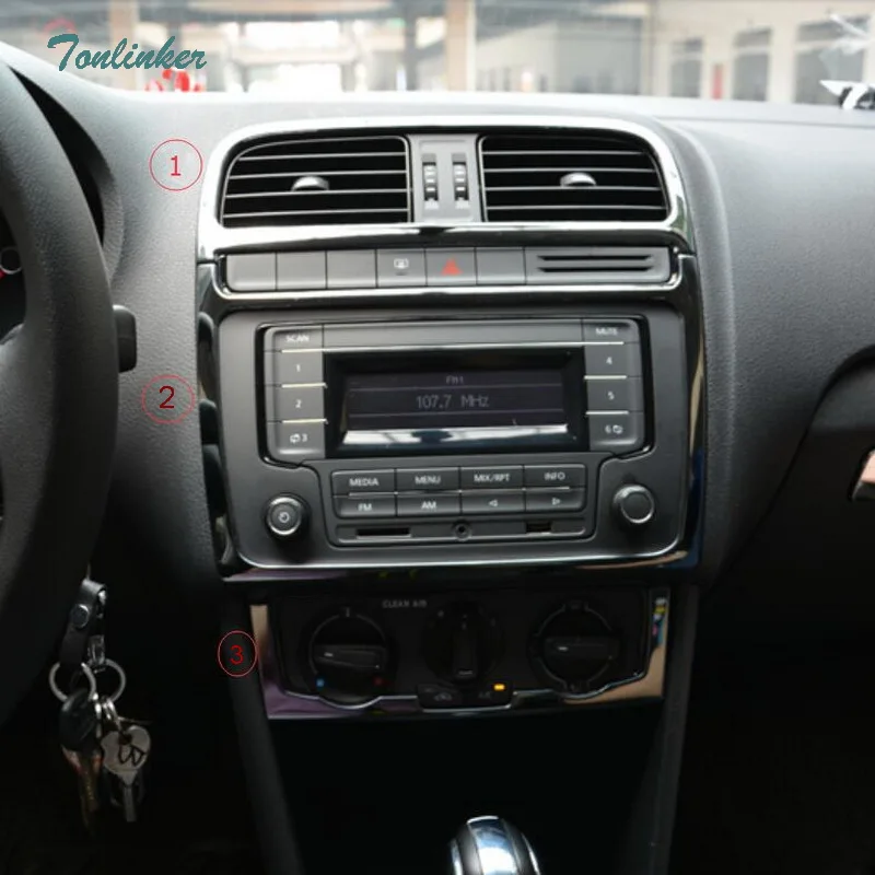 Tonlinker Обложка Наклейка s для VW Volkswagen Polo 2011 17 Стайлинг автомобиля 1 шт. нержавеющая
