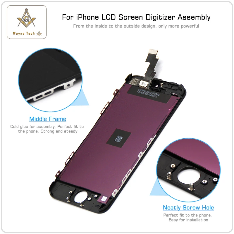 10 шт./Лот AAA Качество без битых пикселей для iPhone 5C 5G LCD с сенсорным экраном