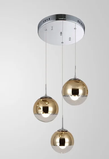3 lights gold Stair rotating long pendant light Nordic personality glass living room dining room modern minimalist stair long pendant lamps - Body Color: 3 lights gold