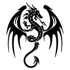 Стильные автомобильные Виниловые стикеры и Переводные картинки с изображением дракона в стиле древнего животного, 14,3*16,5 см, черныйсеребристый цвет