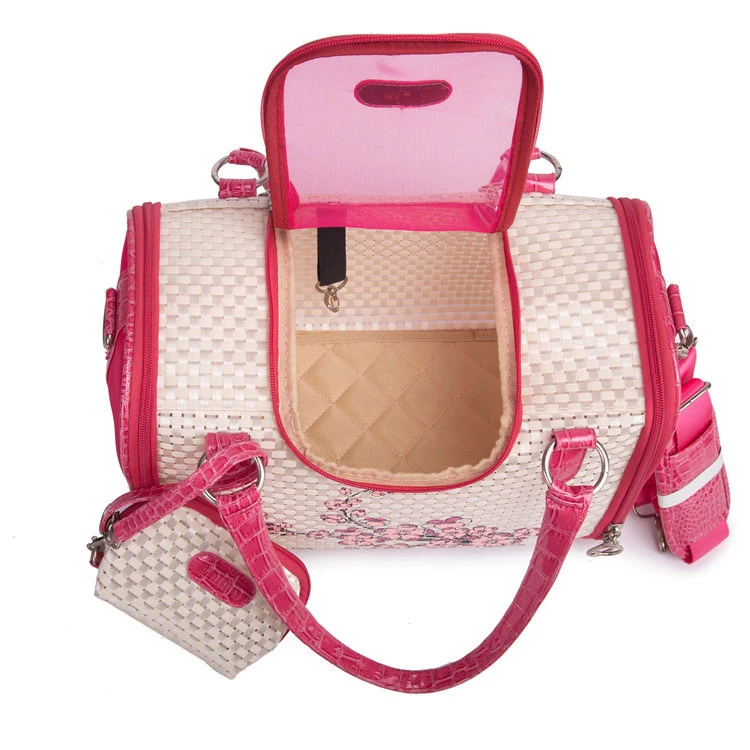 Сумка для домашних питомцев холщовая Сумочка с принтом кошек и собак на молнии