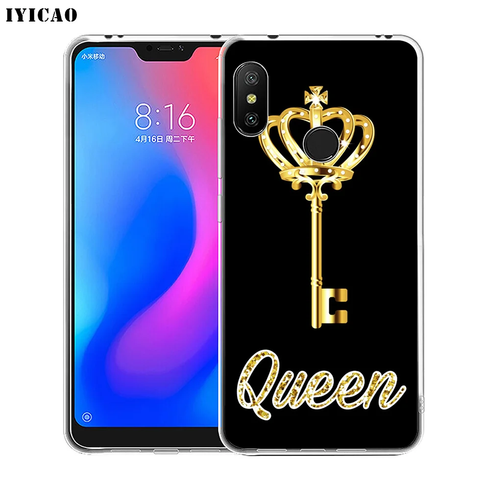Мягкий силиконовый чехол для телефона IYICAO King Queen Crown Xiaomi Redmi 4A 5A 6A Note 7 6 5 Pro Plus 4X Prime |