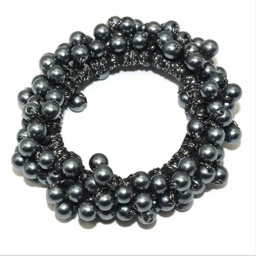 

Fashion Pearls Bead Elastic Rubber Hair Bands Elegant Headwear Women Girl Hair Rope Scrunchy Ponytail Jewelry Hair Accessories 2