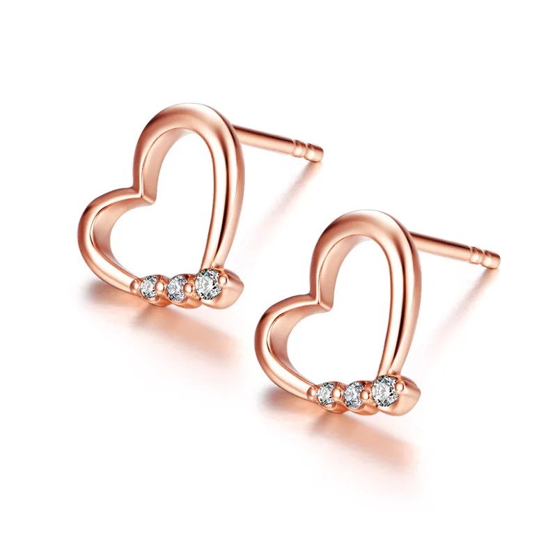 ZOCAI Brand New Design Real Certificate Diamond Earrings 0.05 CT 18k Rose Gold (AU750) Engagement Stud JBE90129T | Украшения и