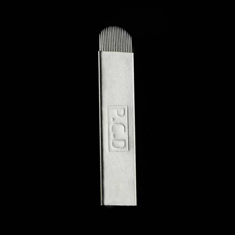 PCD 0 18 мм 500 шт U 19 Pin Перманентный макияж бровей Тату лезвие микроблейдинг иглы для