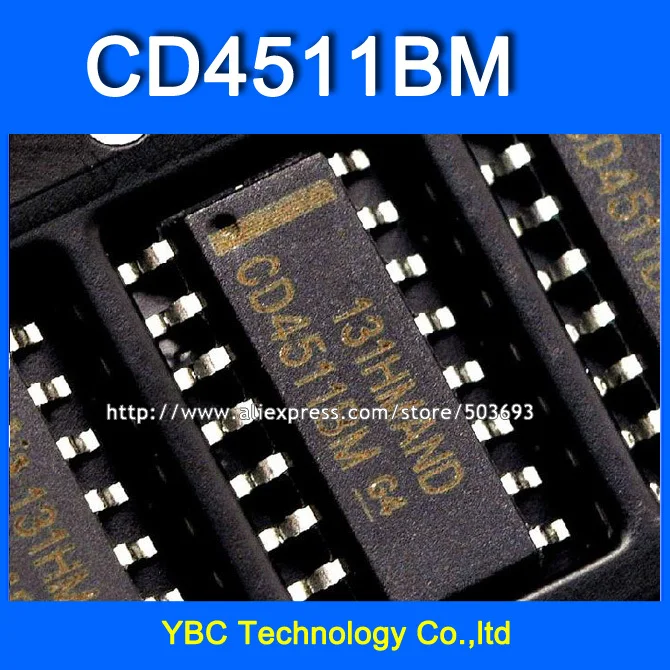50 шт./лот CD4511 CD4511BM HEF4511 BCD на 7 сегментную защелку/декодер/драйвер SOP 16 CD Logic IC|bcd