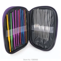22pcsbag 0 8mm 6 5mm stainless steel and aluminium crochet hook set knitting gloves needle hand knit tools