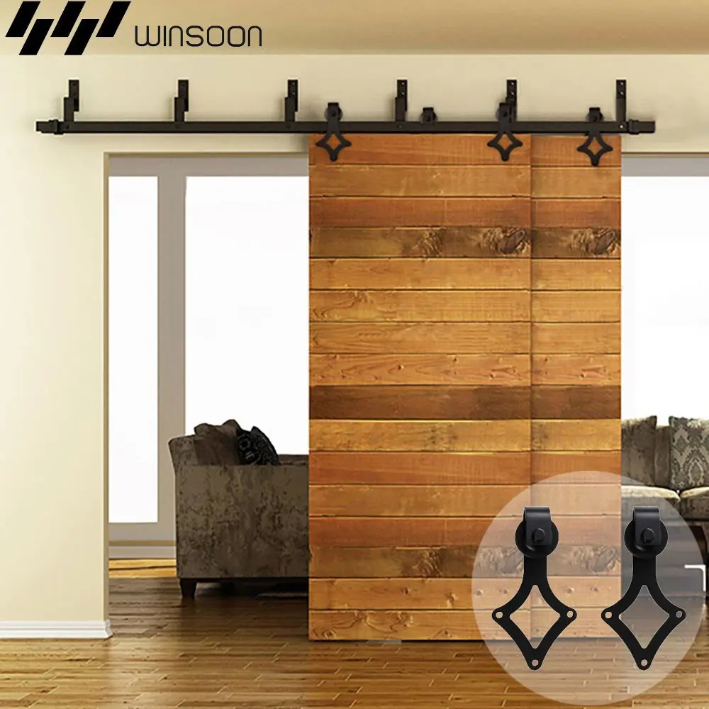 10FT 16FT (3050 мм 4880 мм) двойной Heavy duty modern Подкова дизайн деревянные раздвижные двери