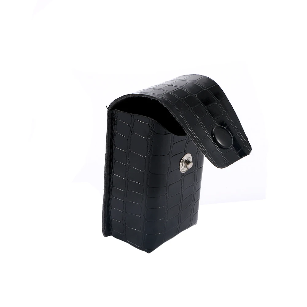 1 шт. Складной футляр для очков из искусственной кожи с нажимной пряжкой черный