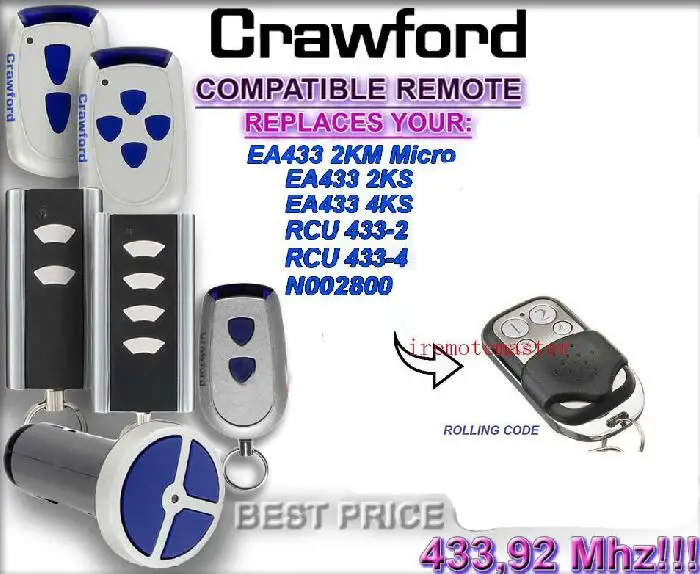 Новый высококачественный пульт дистанционного управления Crawford EA433 2KM MICRO 2KS RCU 433-2