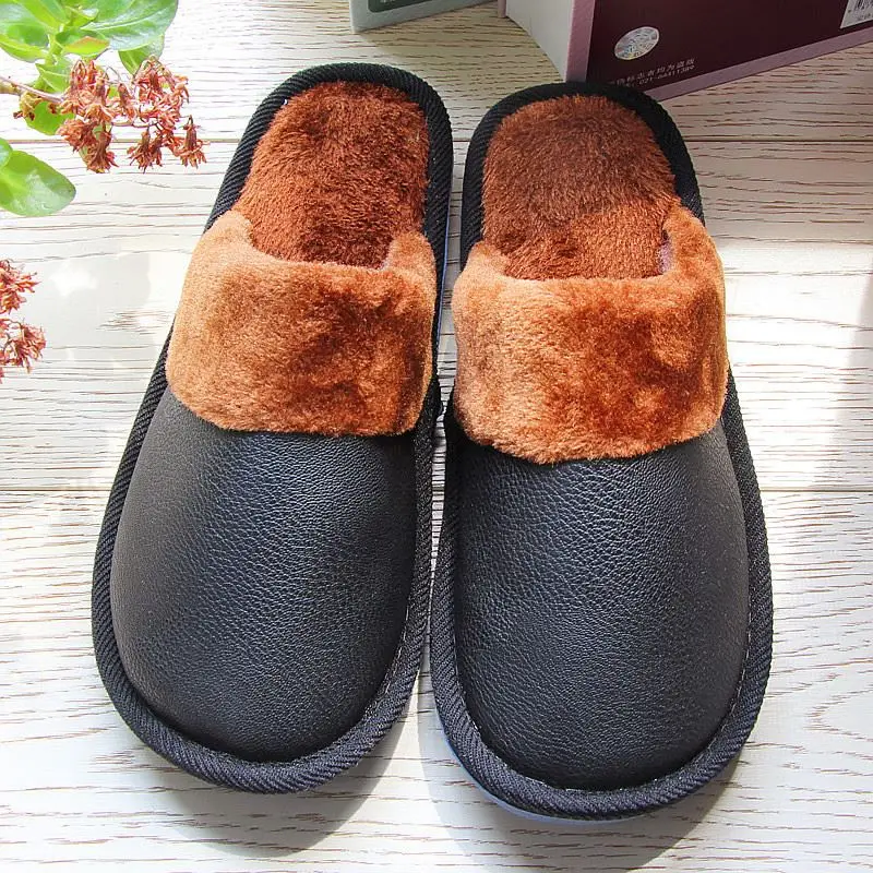 Водонепроницаемые теплые домашние тапочки для мужчин и женщин на осень зиму
