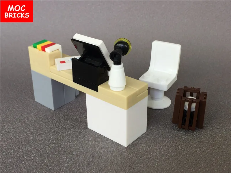 Кубики MOC сделай сам стол для офиса компьютера книги рабочей станции Настольная